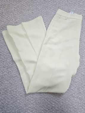 Zara Bright Yellow Straight Wide High Rise Spring Slacks Pants Size Small